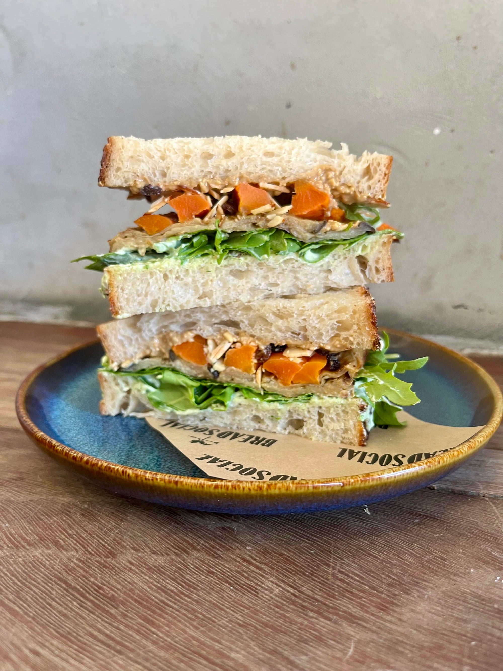 Vegan Maple Roasted Carrot and Eggplant Sandwich