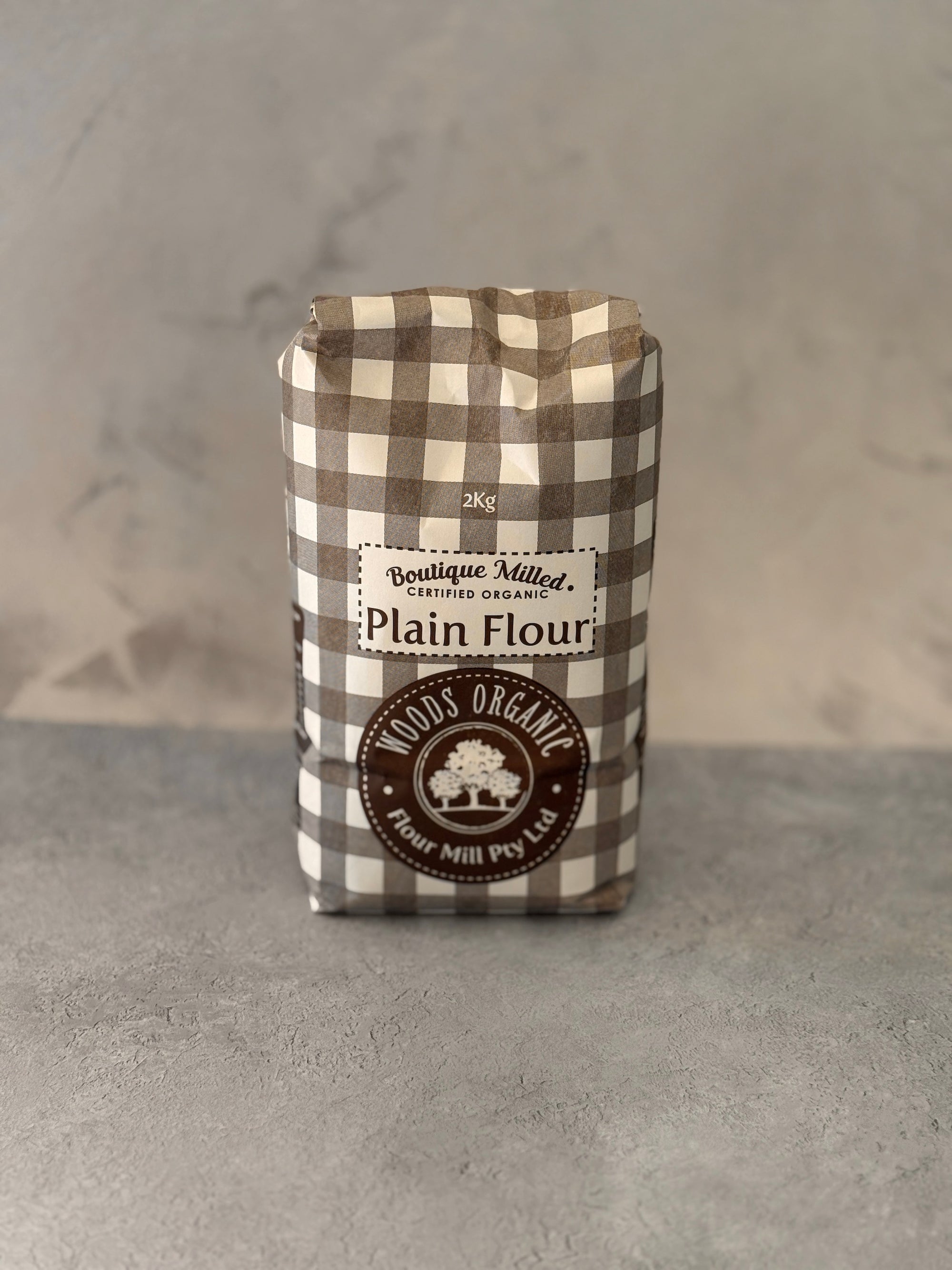 2kg Woods Organic Flour Bag